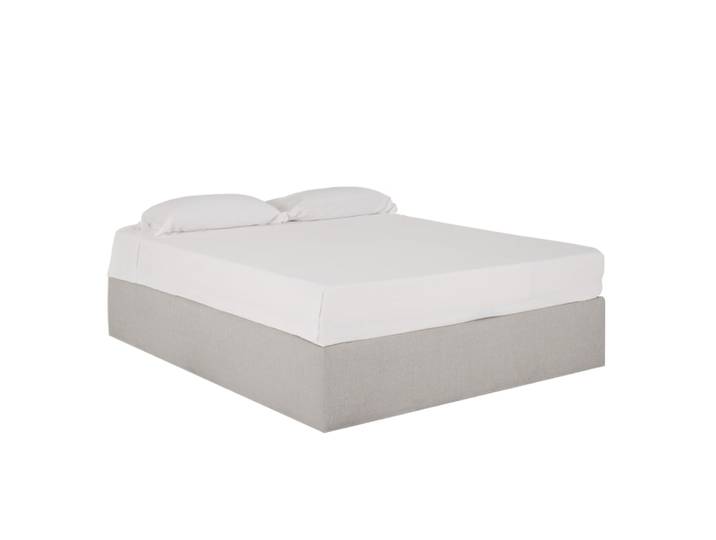 Canapé tapissé gris clair pour les matelas 180x200cm