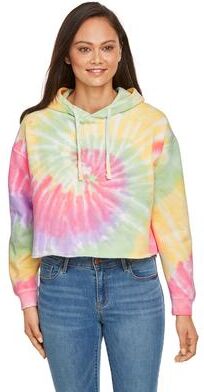 Tie-Dye CD8333 Women's Crop Hoodie in Zen Rainbow size Medium   Cotton/Polyester Blend 8333
