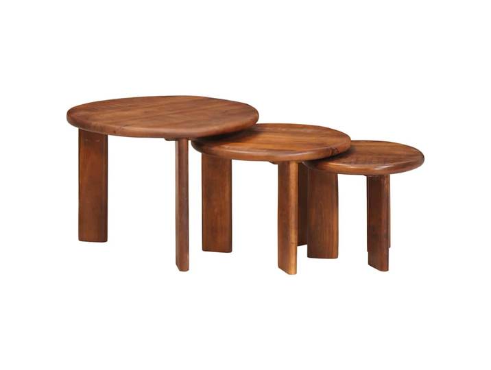 vidaXL Nesting-Couchtische 3 stk. Honigbraun Ø 54 x 40 cm