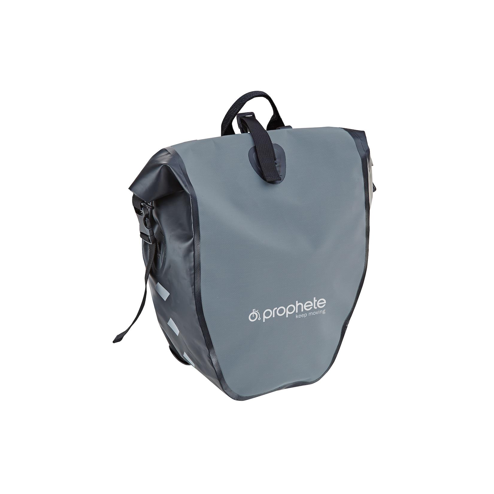 Seitenpacktasche, 100 % wasserdicht, reflektierende Elemente, mit Tragegriff, Volumen: 20 Liter, Farbe: grau