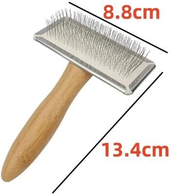Uplift Treasures Wooden Handle Stainless Steel Pet Grooming Comb wooden 3.46 In