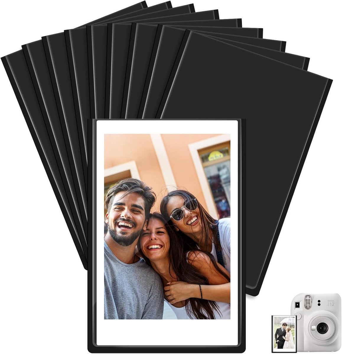 SnelShoppen 10 stuks Magnetische Fotolijsten voor Instax Mini, Zwart