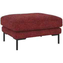 Hocker Corwin, aus Stoffbezug Anna in Rot, klassischer Stil, gepolstert, Metallgestell