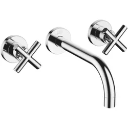 Dornbracht Waschtisch-Wandbatterie Tara. 367128920 chrom, Ausladung 190mm, Kreuzgriffe