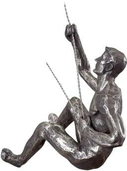 Uplift Picks Rock Climbing Man Wall Sculpture Resin Athlete Decor Retro Hanging Art 05