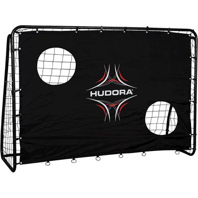 Fußballtor HUDORA "Freekick", schwarz, Sport-Tore, Kinder, B/H/L: 76cm x 152cm x 213cm, 1 Stk. Kunstfaser Stahl, Kunstfaser, Stahl, BxLxH: 76x213x152 cm, mit Torwand, B:76cm H:152cm L:213cm