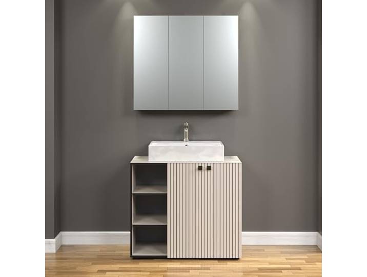 Waschbeckenunterschrank PureBliss Kashmir Hellgrau · B 90 x H 186 cm