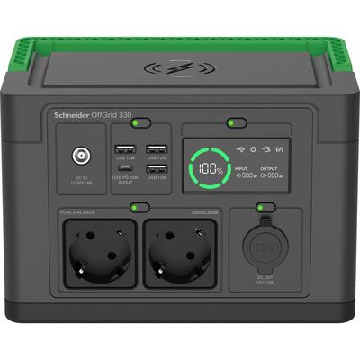APC Schneider OffGrid 330 - Tragbares kraftwerk - LCD, Lithium-Ionen, 2 CEE 7/3 Schu
