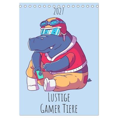 Lustige Gamer Tiere (Tischkalender 2027 DIN A5 hoch), CALVENDO Monatskalender