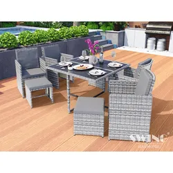 Swing&Harmonie Vegas Polyrattan Sitzgruppe Esstisch Lounge Gartenmöbel Essgruppe Sitzgarnitur Set - versch. Ausführungen