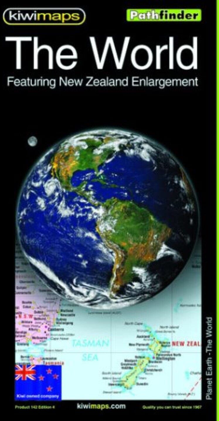 Le monde avec l’élargissement de la Nouvelle-Zélande (Nouvelle-Zélande)   Kiwi Maps