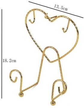 Inspired Finds Metal Tea Cup And Saucer Display Rack gold Heart Stand