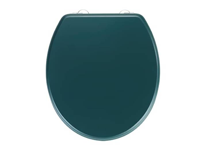 WENKO WC-Sitz Mod. Prima hochwertiger Toilettensitz im Retro-Style mit Wandpuffer und Edelstahlbefestigung Spülkastengeeignet MDF 37 x 41 cm Dunkelgrün Matt