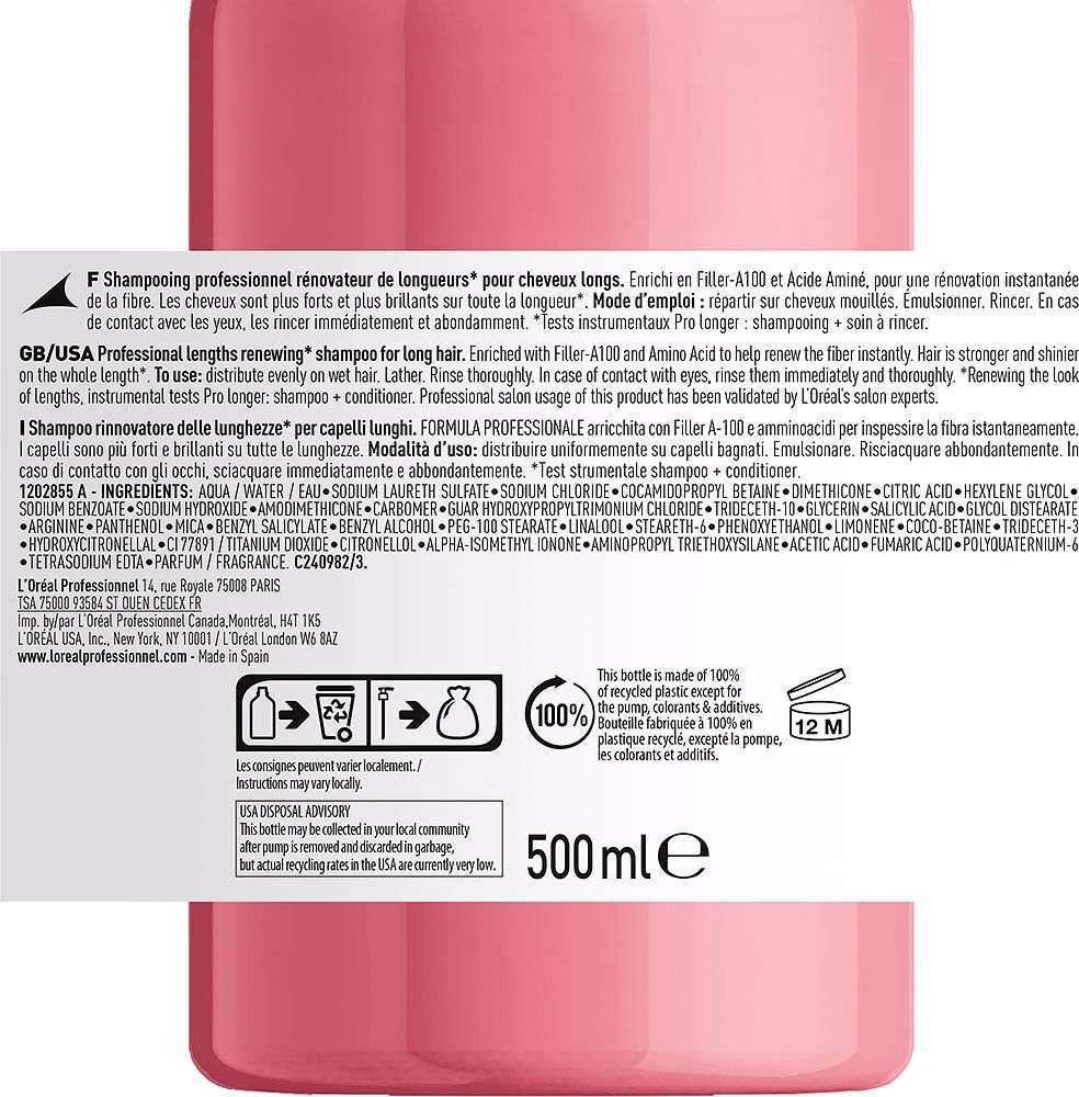L'Oréal Professionnel Paris Shampoing Pro Plus Longer 500 ml