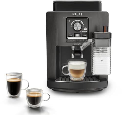 Krups Serenity Milk EA402H Volautomatische espressomachine met Milk Maestro melksysteem, donkergrijs