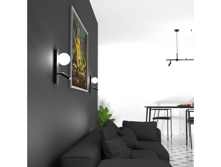 Wandleuchte Sirio Eko-Light, dimmbar, schwarz, für Schlafzimmer, Metall, Modern