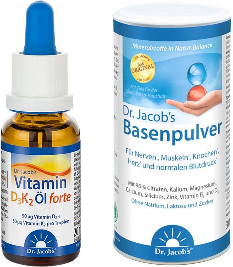 Dr. Jacob's Vit. D3 K2 Öl forte + Dr. Jacob's Basenpulver 1Pck