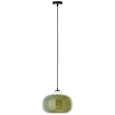 BRILLIANT Pendelleuchte "Blop", grün, 1, Ø 30cm, Leuchten, Höhe 128,5 cm, Ø 30 cm, E27, kürzbar, Glas/Metall, Pendelleuchte