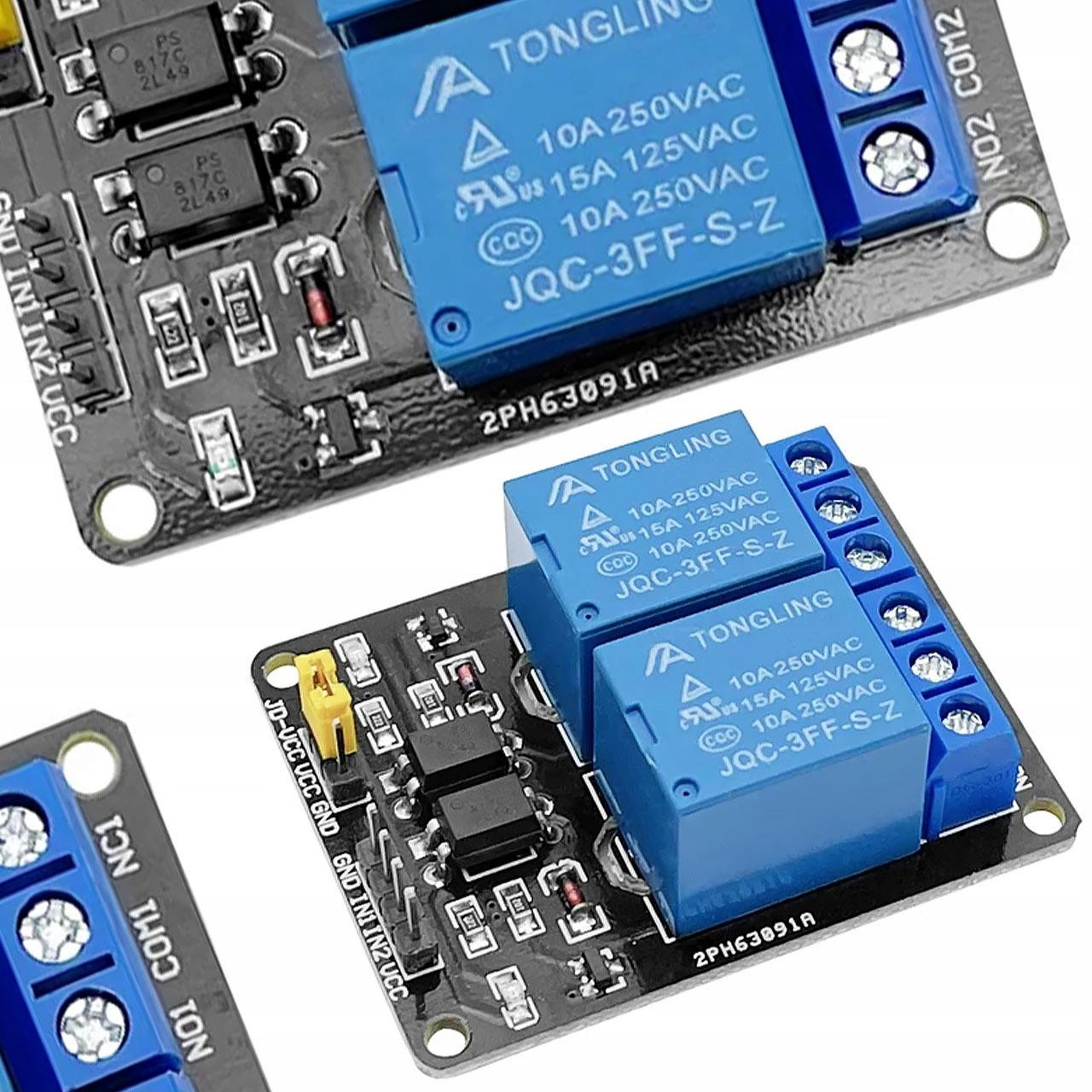 ROSFIX Relaismodule 2-kanaals 12V met optische isolatie en 2x SPDT 10A voor Arduino en automatisering
