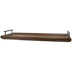 Chic Antique Tours Servier Tablett in Holz mit Henkel, 66 x 20 x 8 cm