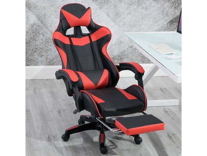Chaise de jeu, fauteuil de jeu, chaise de bureau réglable en hauteur avec fonction inclinable réglable, avec oreilles de chat et coussins