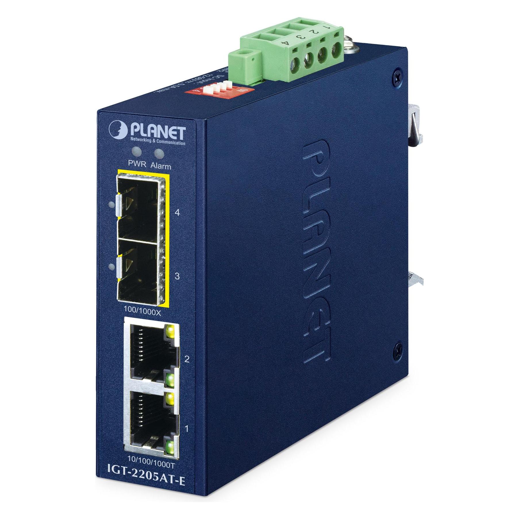 Planet 2-Port Gbit-T to 2-Port Gibt-X SFP Media Converter (IGT-2205AT-E)
