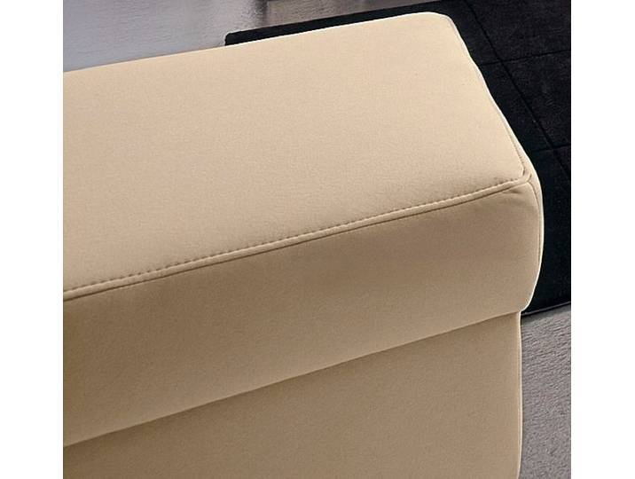 Hocker, Beige, 59x40x59 cm, Microfaser & Kunstleder, Polsterhocker, Modern, Domo-collection