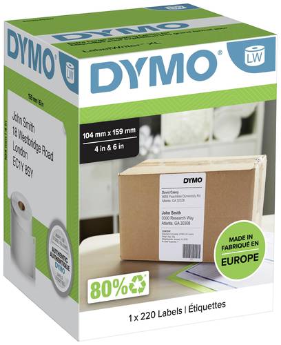 DYMO Etiketten Rolle S0904980 S0904980 159 x 104 mm Papier Weiß 220 St. Permanent haftend Versand-Etiketten