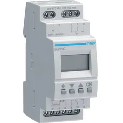 Hager Digitale Multifunktions-Zeitschaltuhr für Hutschiene mit Bluetooth, 2-Kana
