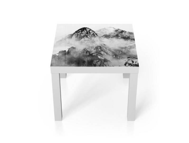 DEQORI Couchtisch 'Huangshan im Nebel', Glas Beistelltisch Glastisch modern