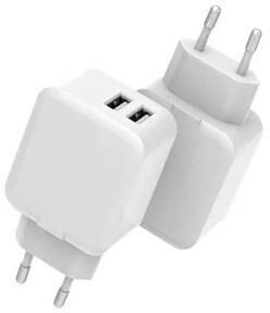 CoreParts USB Power Charger 12W 5V 2.4A, Output: 2 x USB-A, Input: 100-240V EU Plug, White (MBXUSB-AC0002)