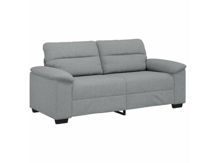 136828& Canapé à 2 places - gris clair 140 cm tissu - L182 x P81 x H84 cm