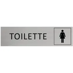 CombiCraft Aluminium Türschild Toilette Damen 165x45mm mit 3M-Tape