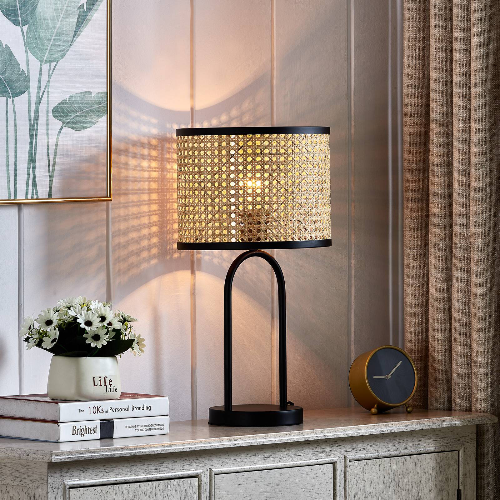 Bordlampe Yaelle Lindby, Lyst træ, Stue/spisestue, Træ, Skandinavisk