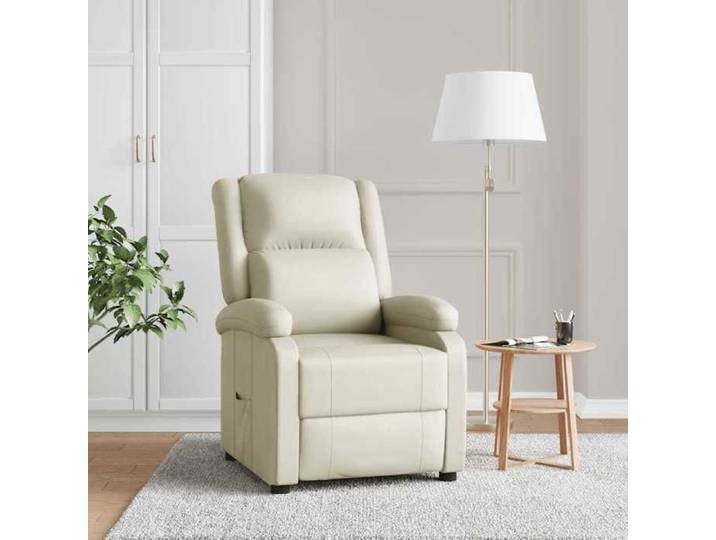 Promo 2026  Fauteuil inclinable Charge 150kg 70x93x98 cm - Fauteuil Releveur Relax Blanc Similicuir 85648805