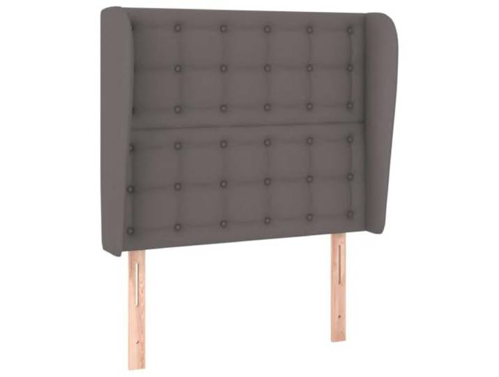 Makastle Kopfteil mit Ohren Grau Kunstleder 93x23x118 cm Höhenverstellbar