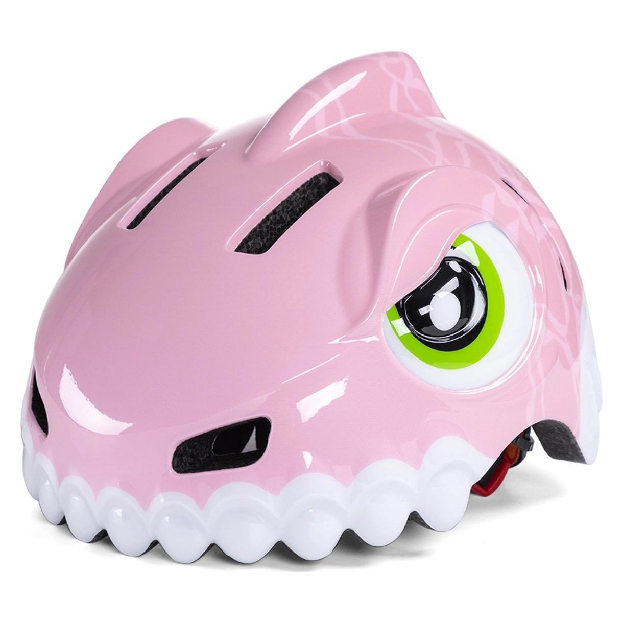 Wozinsky Kask rowerowy dziecięcy motyw dinozaur S - różowy (52 - 56 cm) (5907769381171)