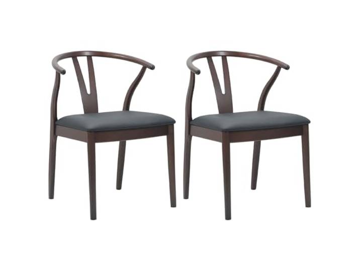 NLQMSU Esszimmerstuhl, 2 Stück, Massivgummi Gepolsterter Sitz, Vintage-Stil, Heimbüro, Pflege mit feuchtem Tuch, für den täglichen Gebrauch