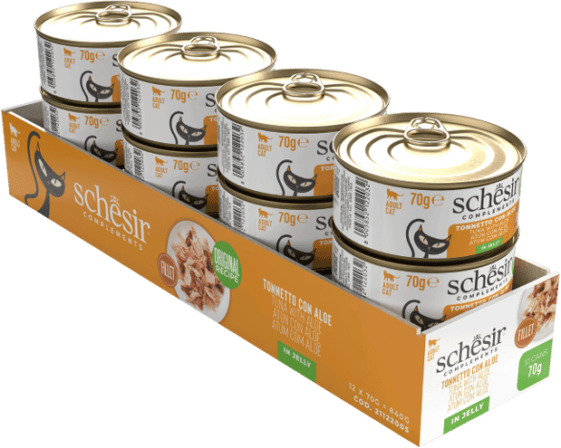 Schesir Cat Lata Atum com Aloe em Gelatina 12 unid x 70g