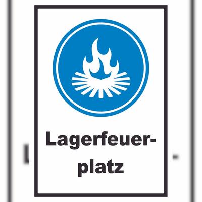 HB-Druck Lagerfeuerplatz Schild A4 (210x297mm)
