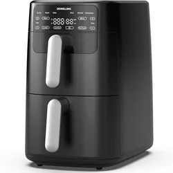 XXL Heißluftfritteuse 10 L mit Doppelkorb, 2700 W Airfryer mit Sync-Finish & Dual-Cook, 6 Programmen, Antihaft & spülmaschinenfest
