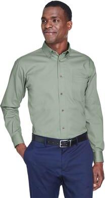 Harriton M500 Men's Easy Blend Twill Shirt in Dill size 4XL   Cotton/Polyester