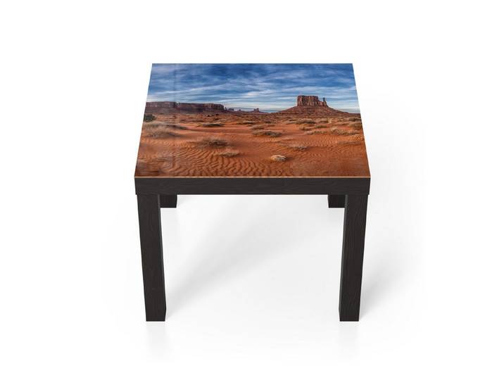 DEQORI Couchtisch 'Horizontlinien der Wüste', Glas Beistelltisch Glastisch modern