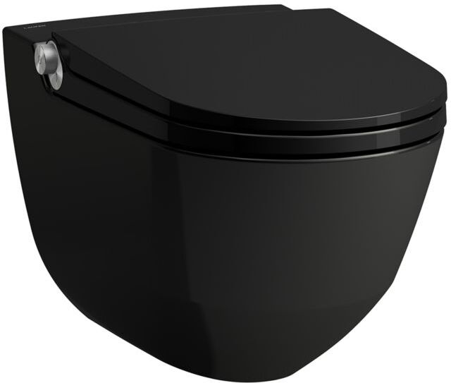 LAUFEN Cleanet Riva Dusch-WC H8206910200001 mit WC-Sitz, spülrandlos schwarz glänzend