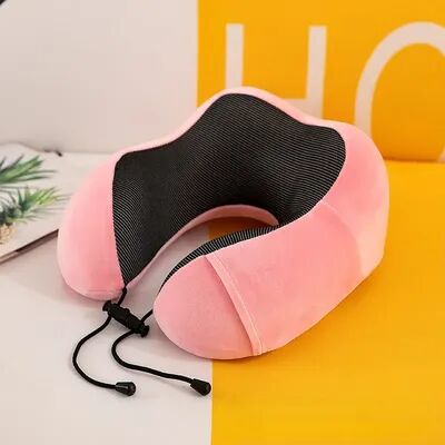 Healfit Counter Soft Travel U Shaped Neck Pillow, Memory Foam Massage Pillow, Airplane Cervical Healthcare Bedding pink