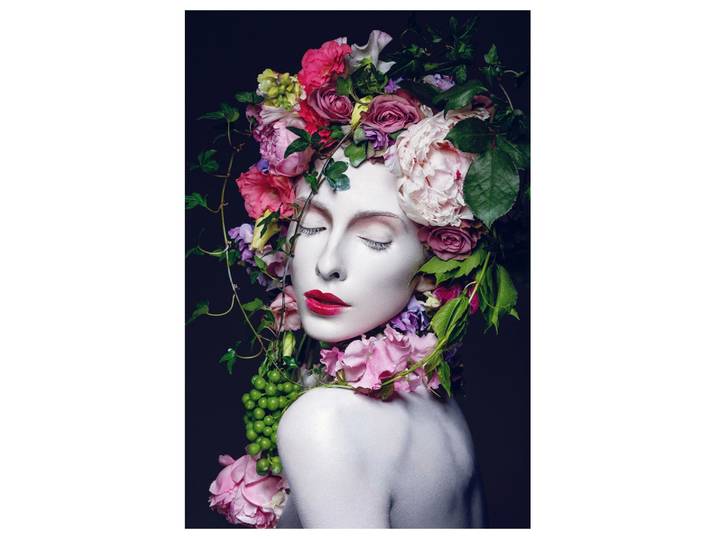 Alubild Hübsche Frau mit Blumen image LAND