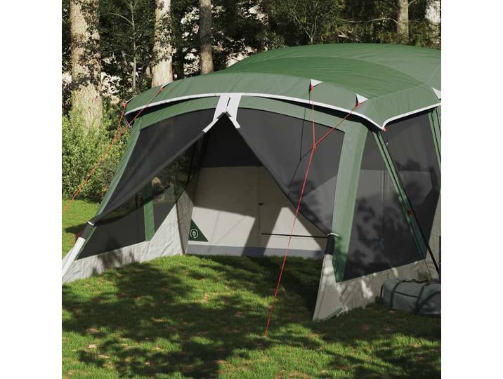 vidaXL Campingzelt mit Vorzelt 4 Personen Grün Wasserdicht