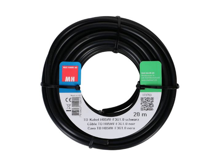 Max Hauri AG TD-Kabel H05Vv-F3G1.0 20m schwarz