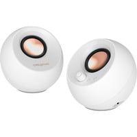 Pebble Pro, PC-Lautsprecher weiß, Klinke, USB-A/C, Bluetooth, Digitalverstärker, RGB-Beleuchtung