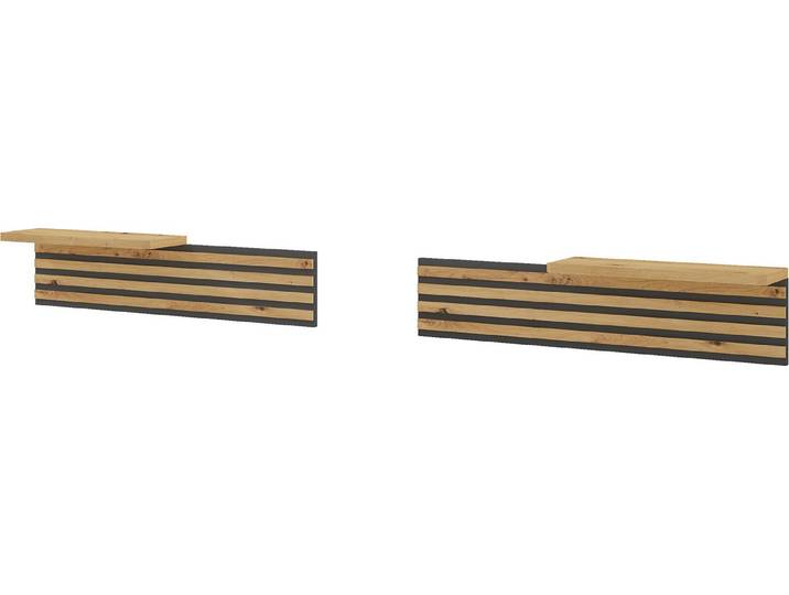 Musterring Aufsatzpaneel Isabelle, (Wird als Paar geliefert), 2er-Set, für Nachtschrank der Serie Isabelle, Lamellen in Bianco-Eiche